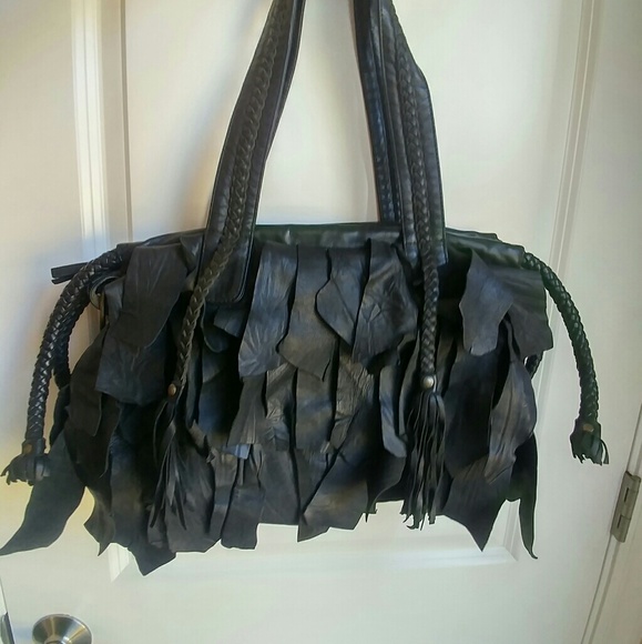 Cleobella Handbags - Cleobella 🌹💓😀Black Leather Fringe Handbag